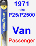 Passenger Wiper Blade for 1971 GMC P25/P2500 Van - Hybrid