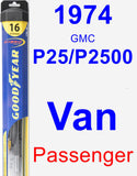 Passenger Wiper Blade for 1974 GMC P25/P2500 Van - Hybrid