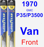 Front Wiper Blade Pack for 1970 GMC P35/P3500 Van - Hybrid