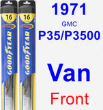 Front Wiper Blade Pack for 1971 GMC P35/P3500 Van - Hybrid