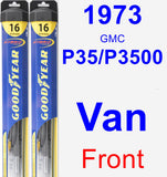 Front Wiper Blade Pack for 1973 GMC P35/P3500 Van - Hybrid