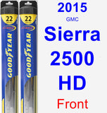 Front Wiper Blade Pack for 2015 GMC Sierra 2500 HD - Hybrid