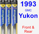 Front & Rear Wiper Blade Pack for 1993 GMC Yukon - Hybrid