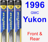 Front & Rear Wiper Blade Pack for 1996 GMC Yukon - Hybrid