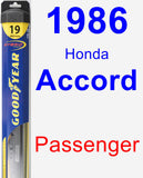 Passenger Wiper Blade for 1986 Honda Accord - Hybrid