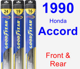 Front & Rear Wiper Blade Pack for 1990 Honda Accord - Hybrid