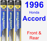 Front & Rear Wiper Blade Pack for 1996 Honda Accord - Hybrid
