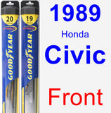 Front Wiper Blade Pack for 1989 Honda Civic - Hybrid