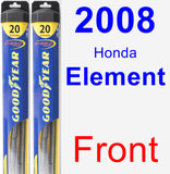 Front Wiper Blade Pack for 2008 Honda Element - Hybrid