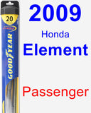 Passenger Wiper Blade for 2009 Honda Element - Hybrid