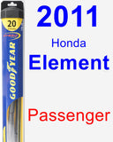 Passenger Wiper Blade for 2011 Honda Element - Hybrid