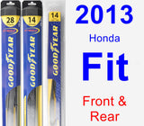 Front & Rear Wiper Blade Pack for 2013 Honda Fit - Hybrid