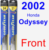 Front Wiper Blade Pack for 2002 Honda Odyssey - Hybrid