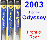 Front & Rear Wiper Blade Pack for 2003 Honda Odyssey - Hybrid