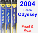 Front & Rear Wiper Blade Pack for 2004 Honda Odyssey - Hybrid