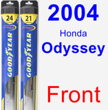 Front Wiper Blade Pack for 2004 Honda Odyssey - Hybrid