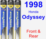 Front & Rear Wiper Blade Pack for 1998 Honda Odyssey - Hybrid