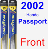 Front Wiper Blade Pack for 2002 Honda Passport - Hybrid