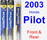 Front & Rear Wiper Blade Pack for 2003 Honda Pilot - Hybrid