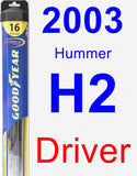 Driver Wiper Blade for 2003 Hummer H2 - Hybrid