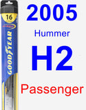 Passenger Wiper Blade for 2005 Hummer H2 - Hybrid