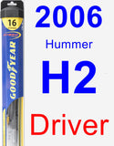 Driver Wiper Blade for 2006 Hummer H2 - Hybrid