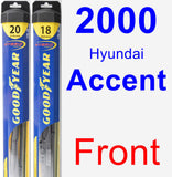 Front Wiper Blade Pack for 2000 Hyundai Accent - Hybrid