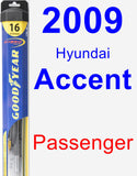 Passenger Wiper Blade for 2009 Hyundai Accent - Hybrid