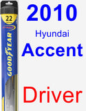 Driver Wiper Blade for 2010 Hyundai Accent - Hybrid