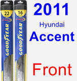 Front Wiper Blade Pack for 2011 Hyundai Accent - Hybrid