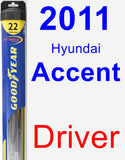 Driver Wiper Blade for 2011 Hyundai Accent - Hybrid