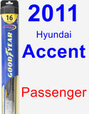 Passenger Wiper Blade for 2011 Hyundai Accent - Hybrid