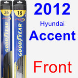 Front Wiper Blade Pack for 2012 Hyundai Accent - Hybrid