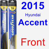 Front Wiper Blade Pack for 2015 Hyundai Accent - Hybrid