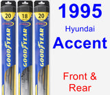 Front & Rear Wiper Blade Pack for 1995 Hyundai Accent - Hybrid