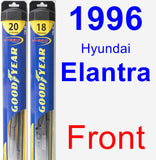Front Wiper Blade Pack for 1996 Hyundai Elantra - Hybrid