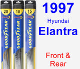 Front & Rear Wiper Blade Pack for 1997 Hyundai Elantra - Hybrid