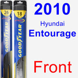 Front Wiper Blade Pack for 2010 Hyundai Entourage - Hybrid