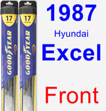 Front Wiper Blade Pack for 1987 Hyundai Excel - Hybrid