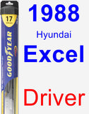 Driver Wiper Blade for 1988 Hyundai Excel - Hybrid