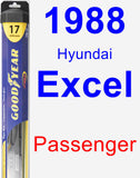 Passenger Wiper Blade for 1988 Hyundai Excel - Hybrid