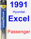 Passenger Wiper Blade for 1991 Hyundai Excel - Hybrid