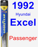 Passenger Wiper Blade for 1992 Hyundai Excel - Hybrid