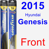 Front Wiper Blade Pack for 2015 Hyundai Genesis - Hybrid