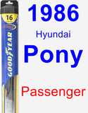 Passenger Wiper Blade for 1986 Hyundai Pony - Hybrid