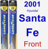 Front Wiper Blade Pack for 2001 Hyundai Santa Fe - Hybrid