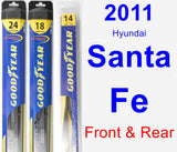 Front & Rear Wiper Blade Pack for 2011 Hyundai Santa Fe - Hybrid