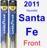 Front Wiper Blade Pack for 2011 Hyundai Santa Fe - Hybrid