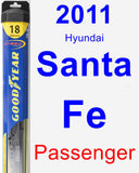 Passenger Wiper Blade for 2011 Hyundai Santa Fe - Hybrid