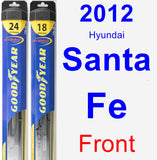 Front Wiper Blade Pack for 2012 Hyundai Santa Fe - Hybrid